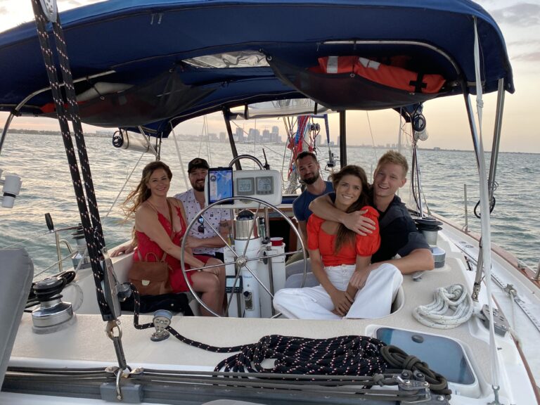 Guests relaxing during a private group sail in St. Petersburg